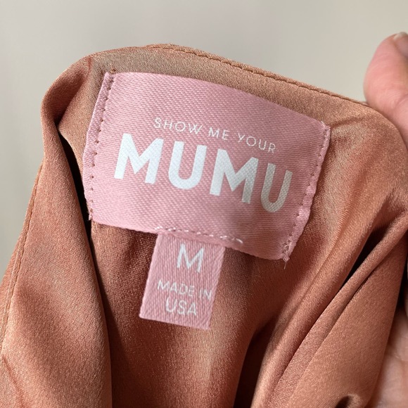 Show Me Your Mumu Jasmine Halter Maxi Dress Copper Luxe Satin Medium - Picture 4 of 10